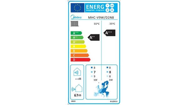 Αντλία Θερμότητας Midea 8.6kW Μονοφασική 60°C Monoblock - Image 3